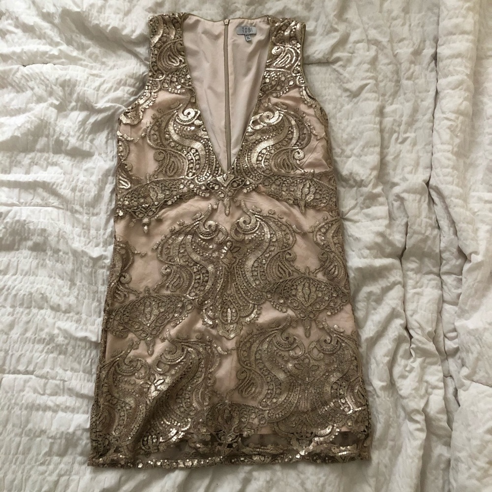 Tobi Champagne Cocktail Dress